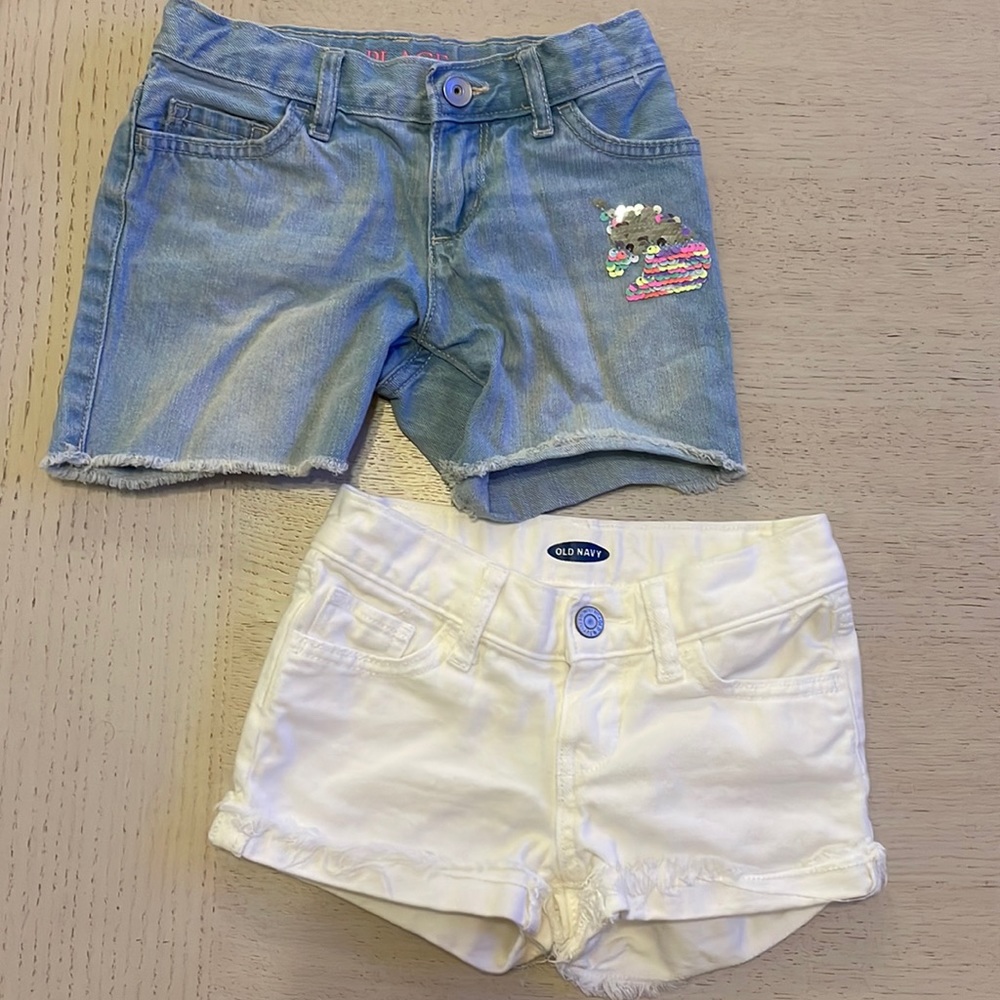 A pair of little girls jean shorts